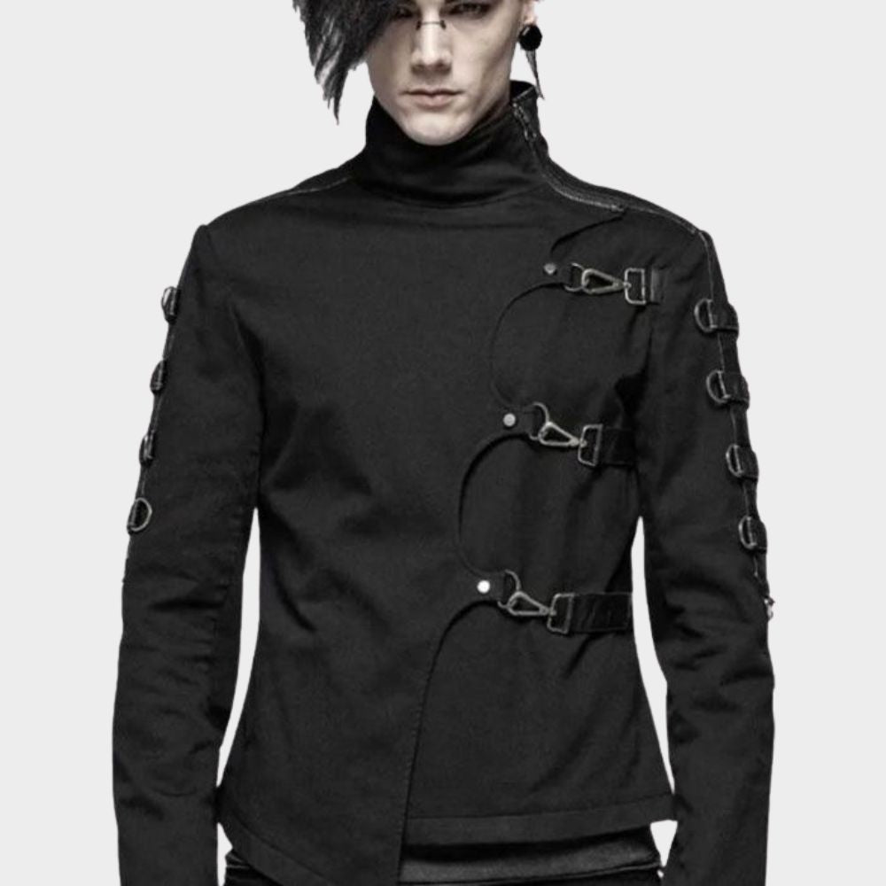 Black Asylum Gothic Vampire Jacket wear by men on gothic clothings