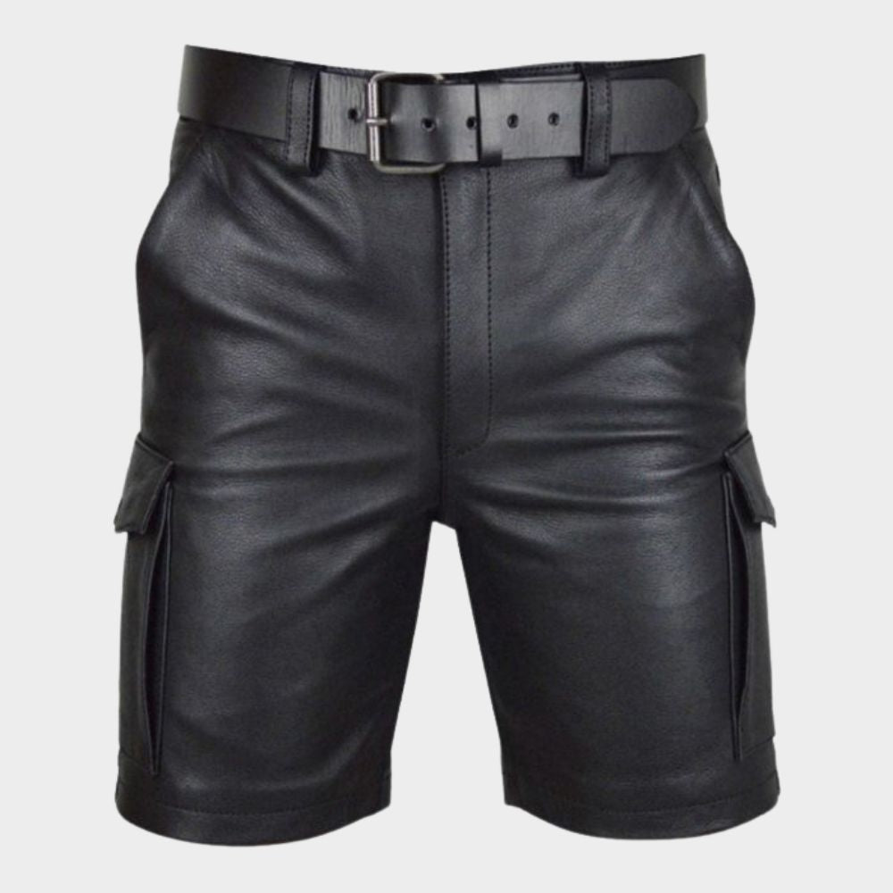 black goth shorts with grey background