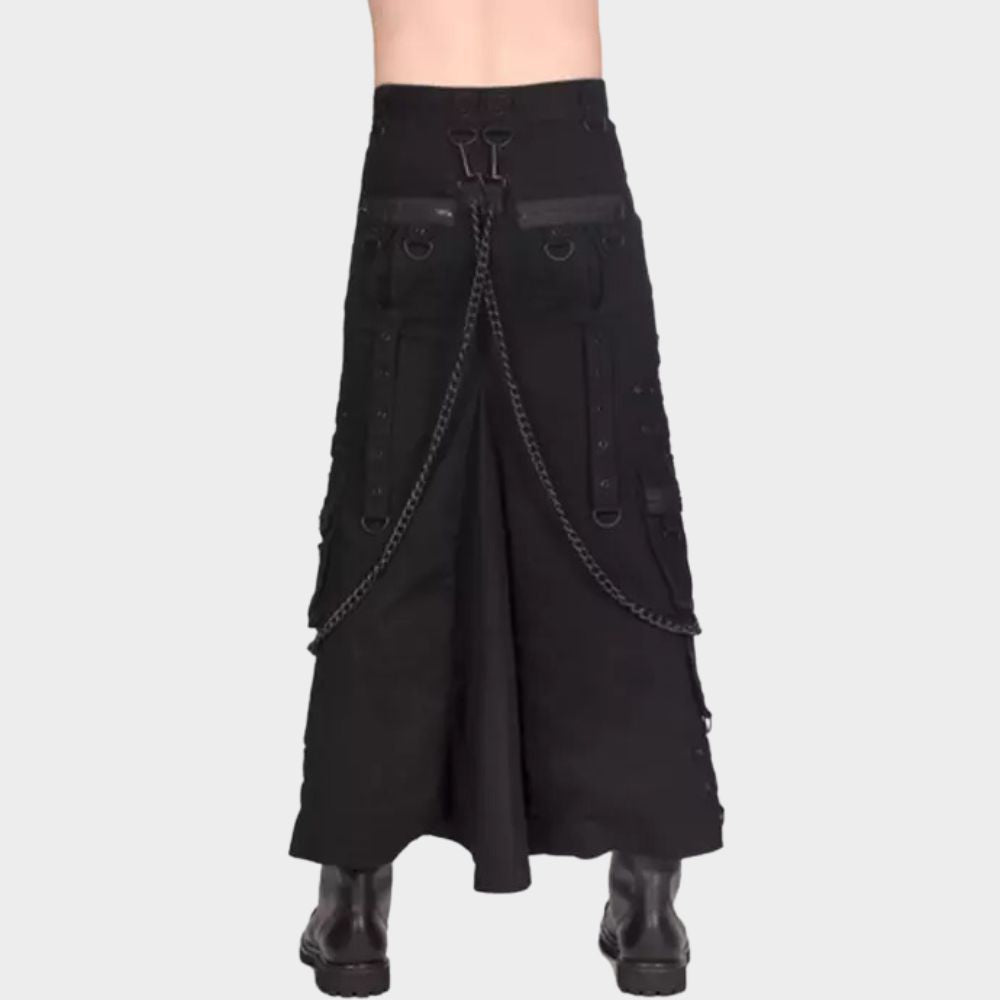 Cotton Long Kilt with grey background.