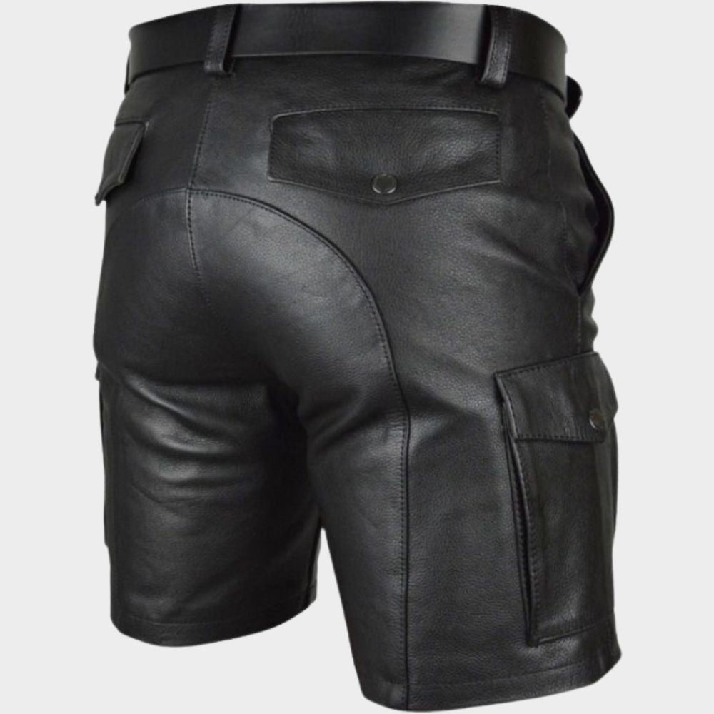 goth black shorts with grey background