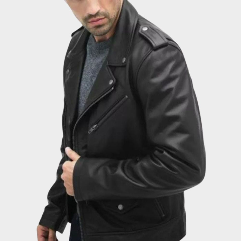 gothic black leather jacket