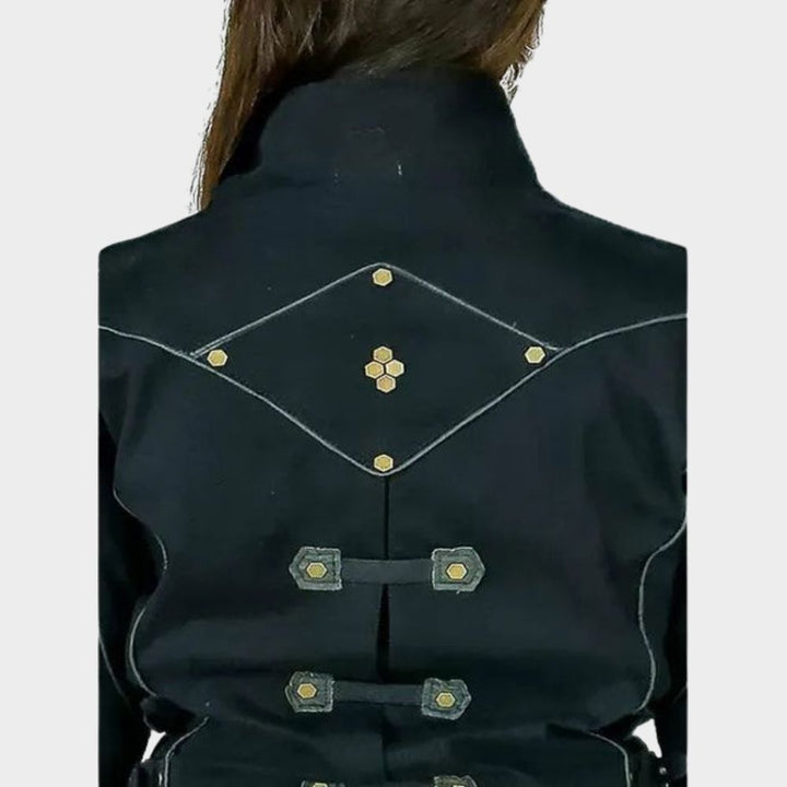 women wearing gothic zipper jacket at gothic clothings.