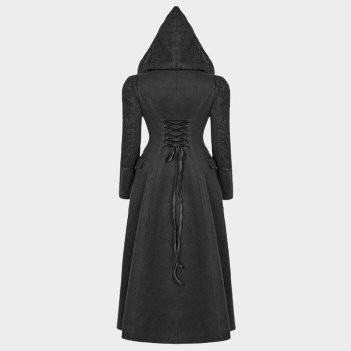 hooded trench coat womens long gothic