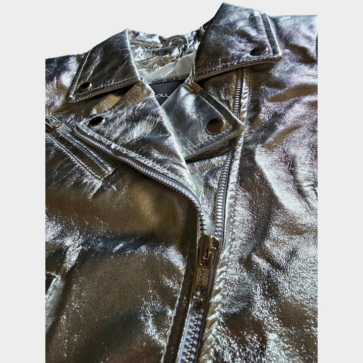 leather crop jacket