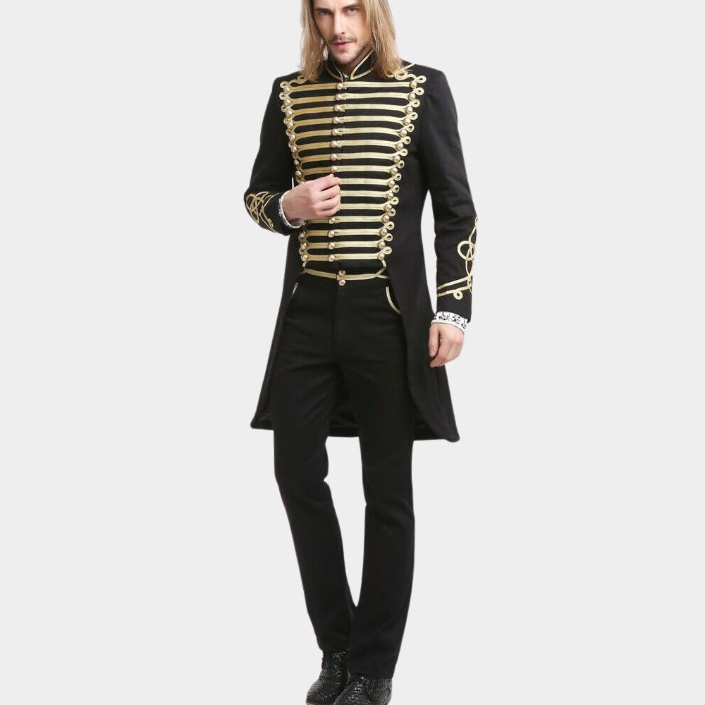 Men's Gothic Military Officers Long Coat