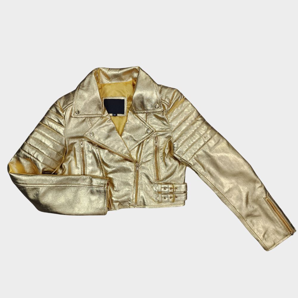 metallic gold jacket womens