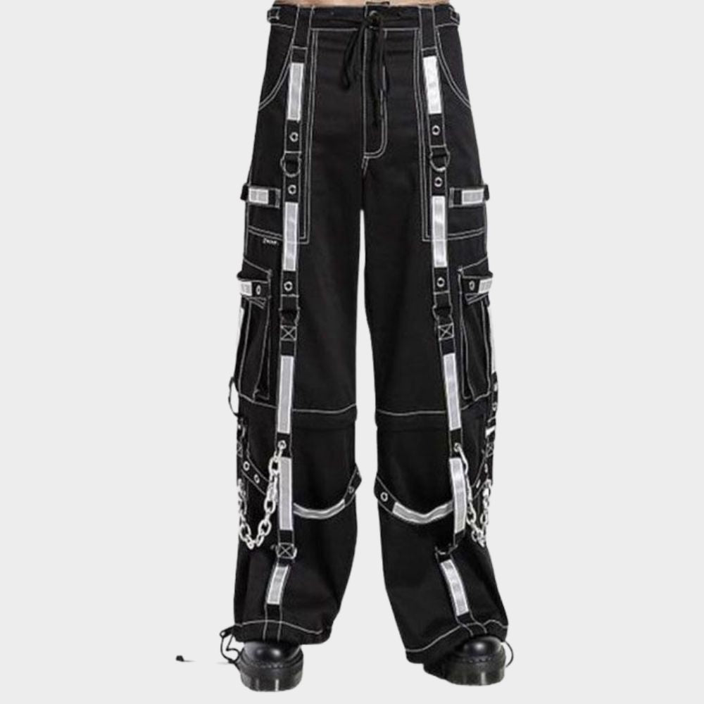 women wearing womens gothic cargo pants at gothic clothings.
