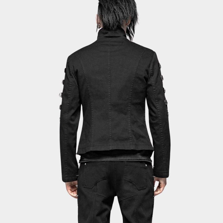 Black Gothic Punk Straight Black Jacket