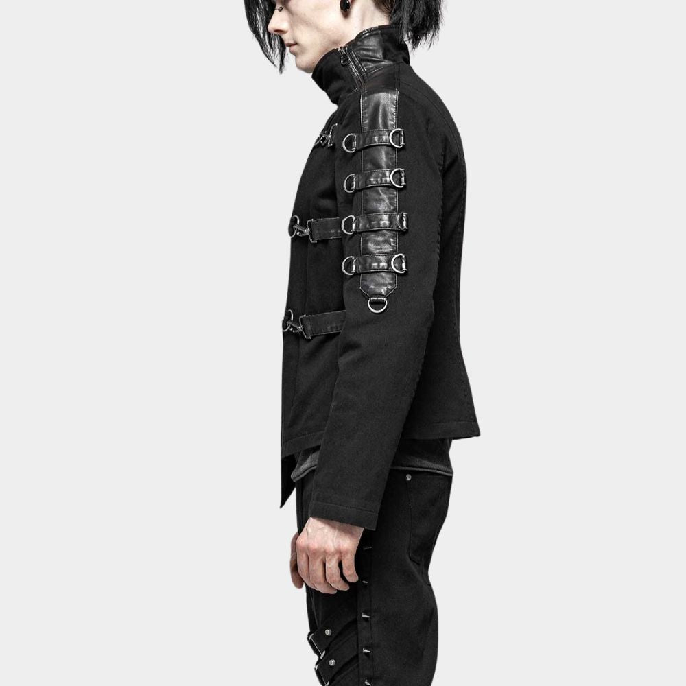 Black Gothic Punk Straight Black Jacket