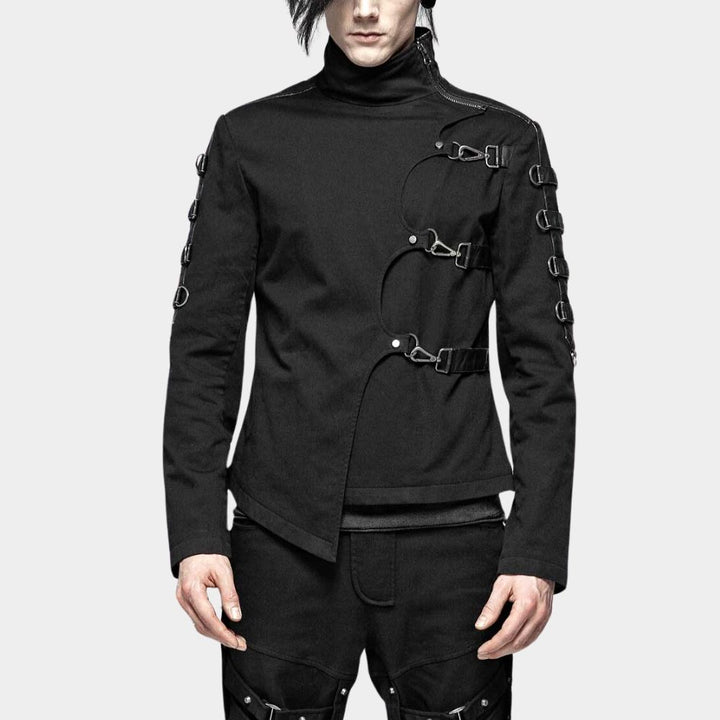 Black Gothic Punk Straight Black Jacket