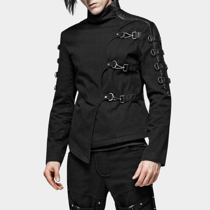 Black Gothic Punk Straight Black Jacket