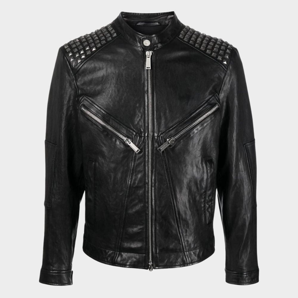 men wearing biker punk goth jacket at gothic clothings.