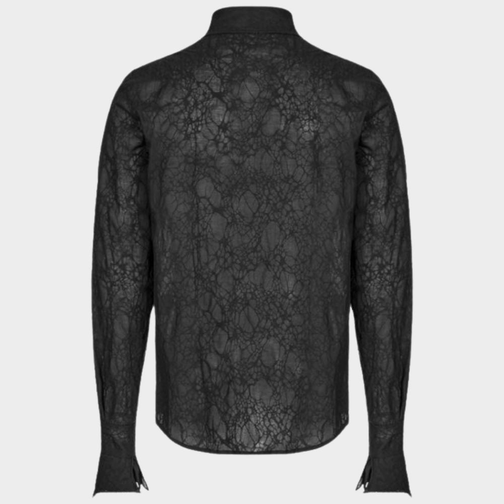 black embroidered shirt