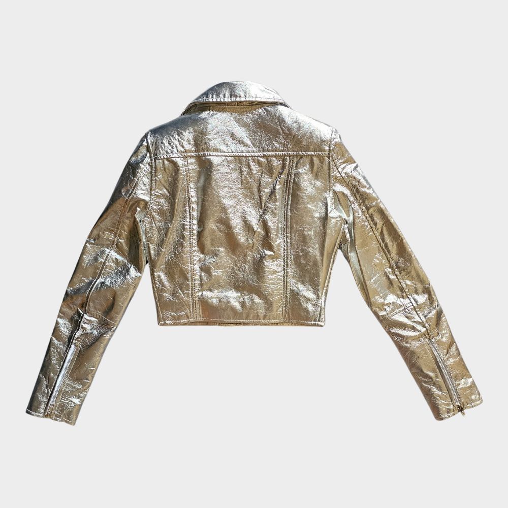 crop leather jacket