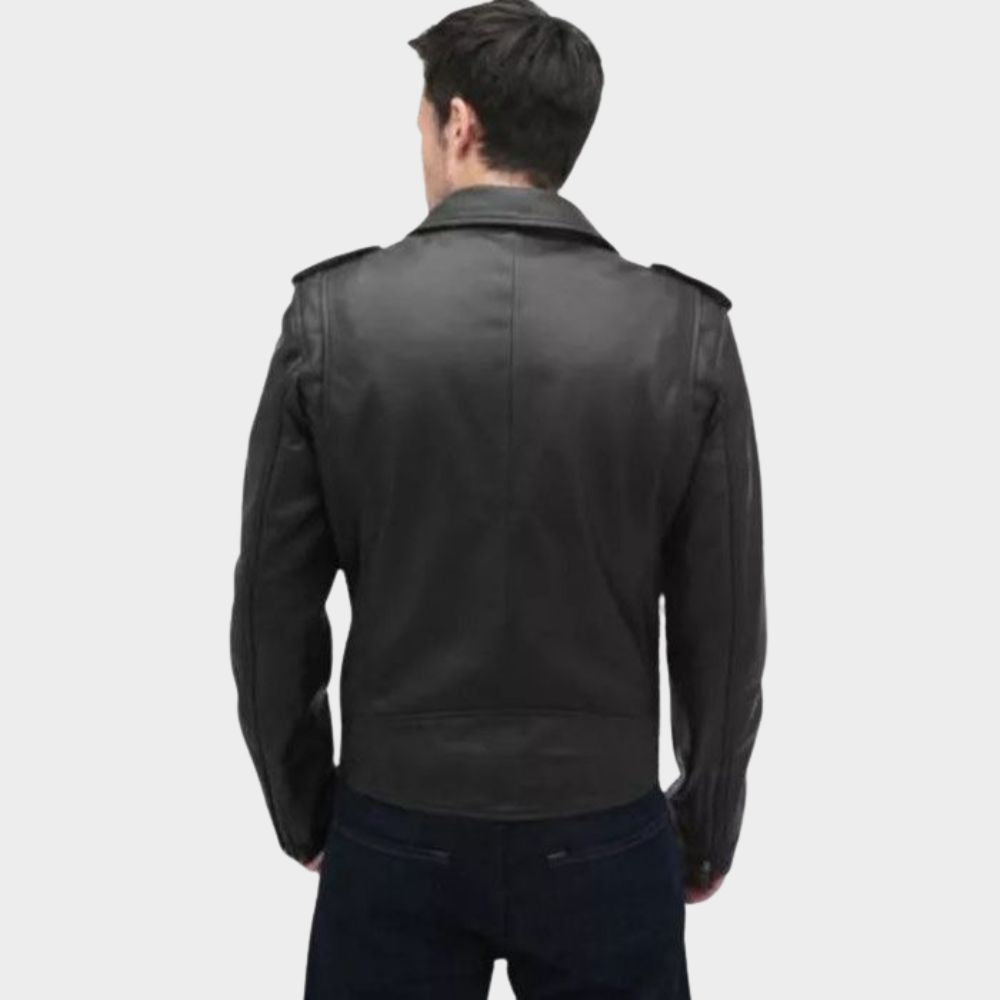 leather gothic biker jacket