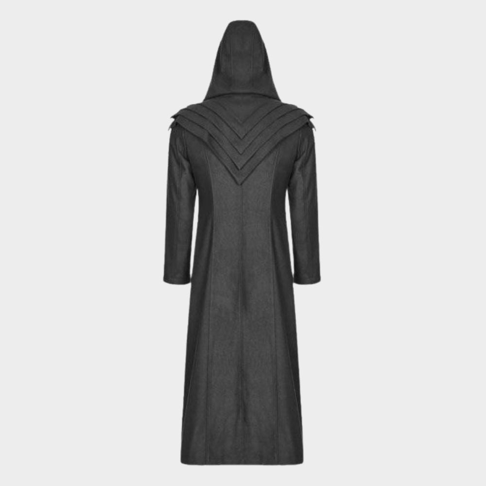 Mens Gothic Black Trench Coat