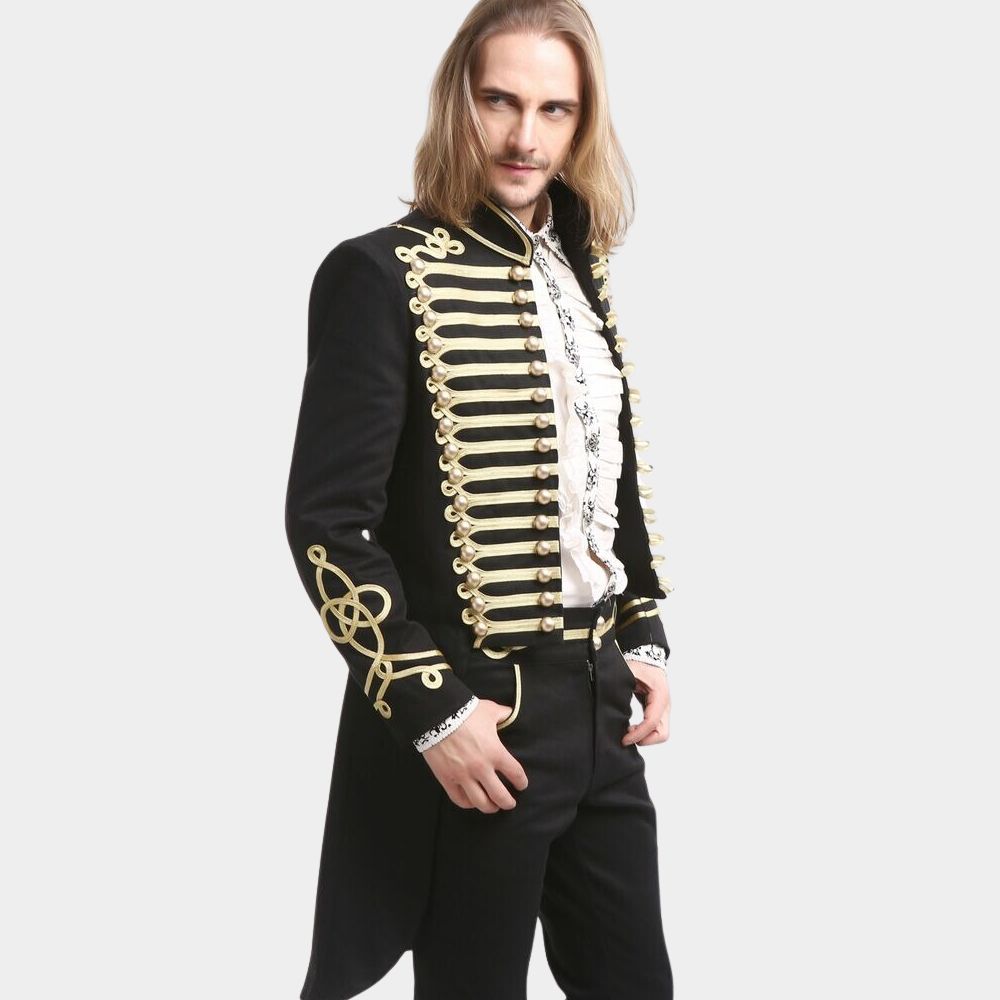 Men's Gothic Military Officers Long Coat