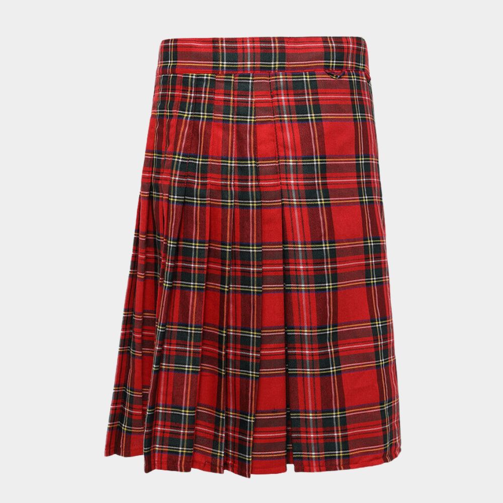 Men's Gothic Red Tartan Kilt with Leather Buckles