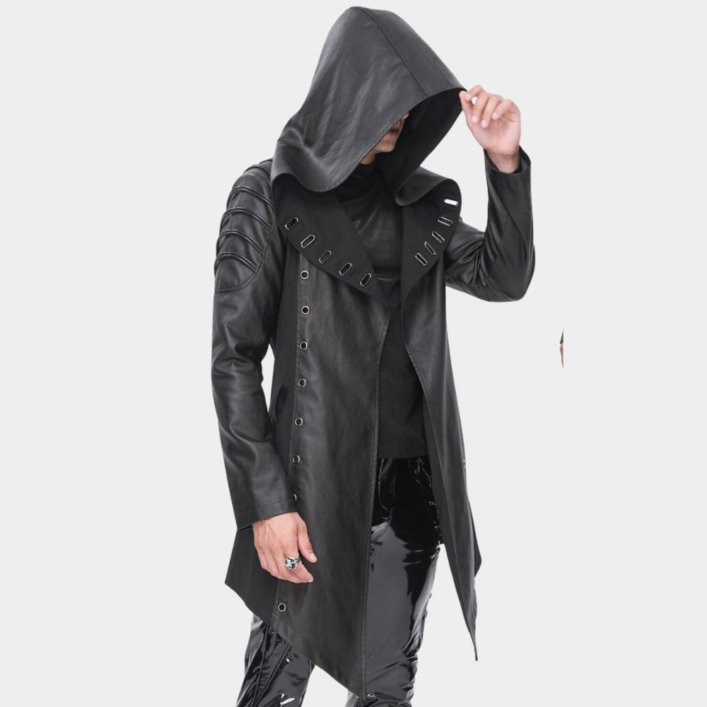 Men's Gothic Steampunk Jacket with Hood