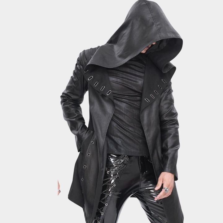 Men's Gothic Steampunk Jacket with Hood