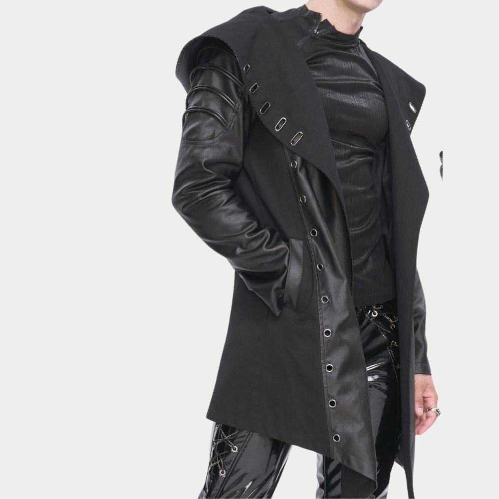 Men's Gothic Steampunk Jacket with Hood