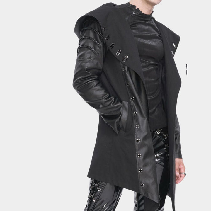 Men's Gothic Steampunk Jacket with Hood