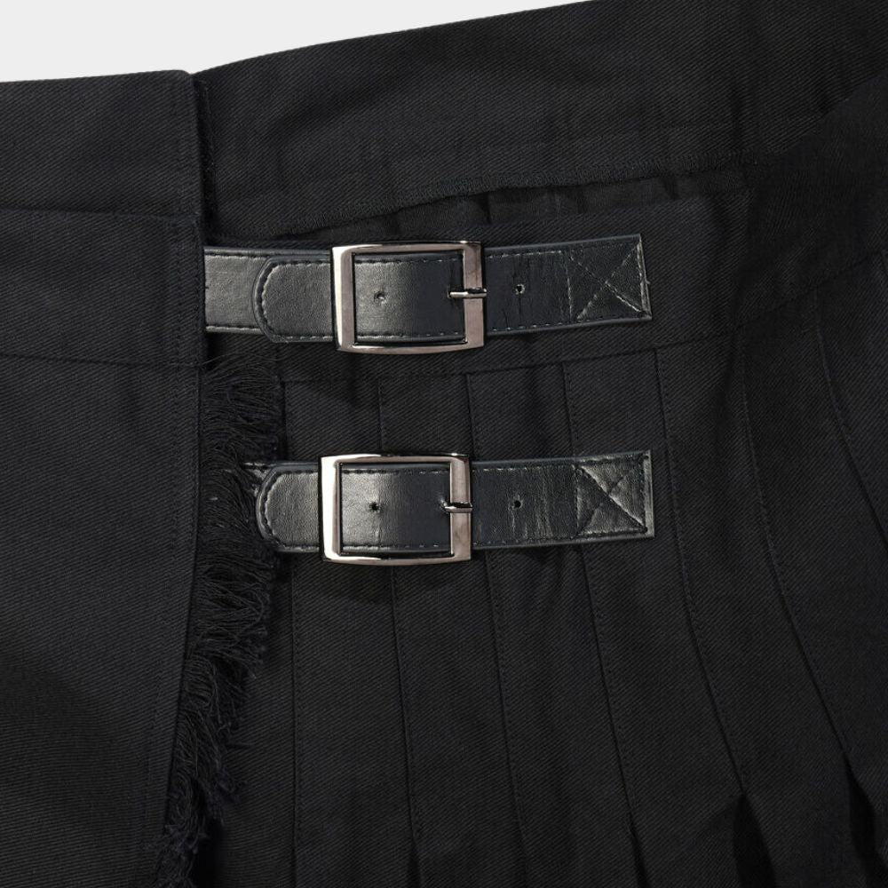 Gothic Steampunk Utility Kilt für Herren in Schwarz