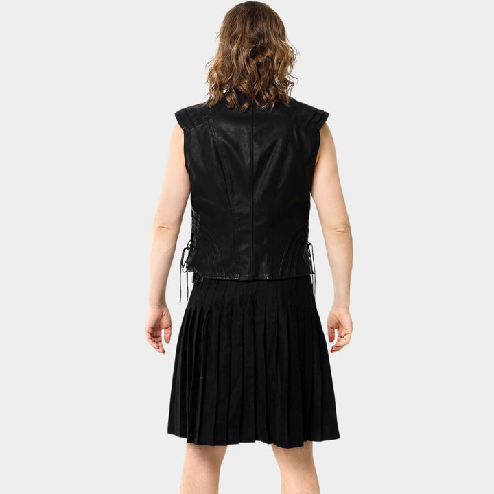 Men's Gothic Steampunk Utility Kilt in Black