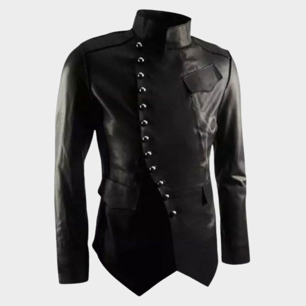 mens steampunk leather coat