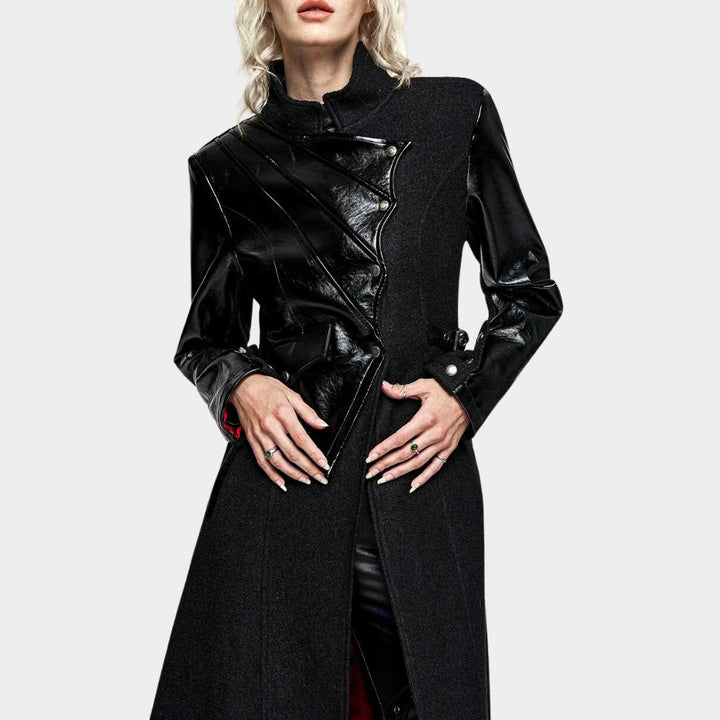 Women's Black Gothic Bat Long Coat