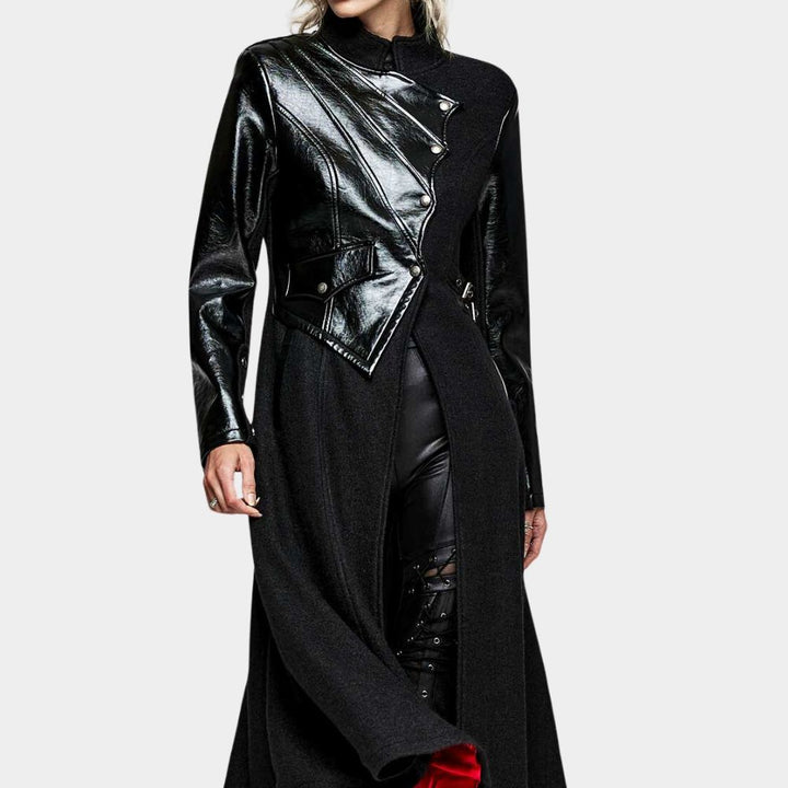 Women's Black Gothic Bat Long Coat